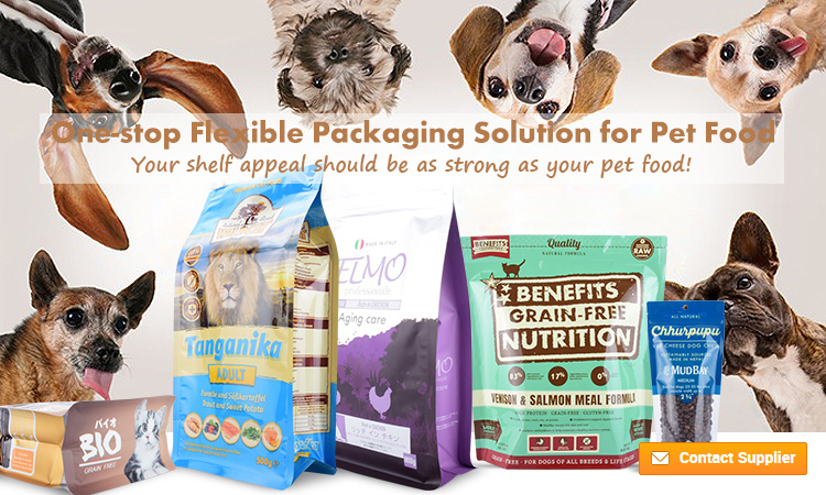 Poche en plastique pour aliments pour animaux de compagnie